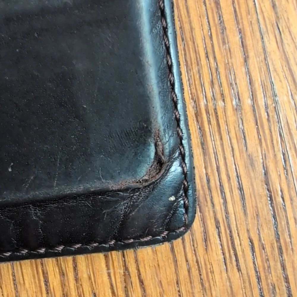 Vintage Coach Wallet Men's Card Case Dark Brown Leather Wallet